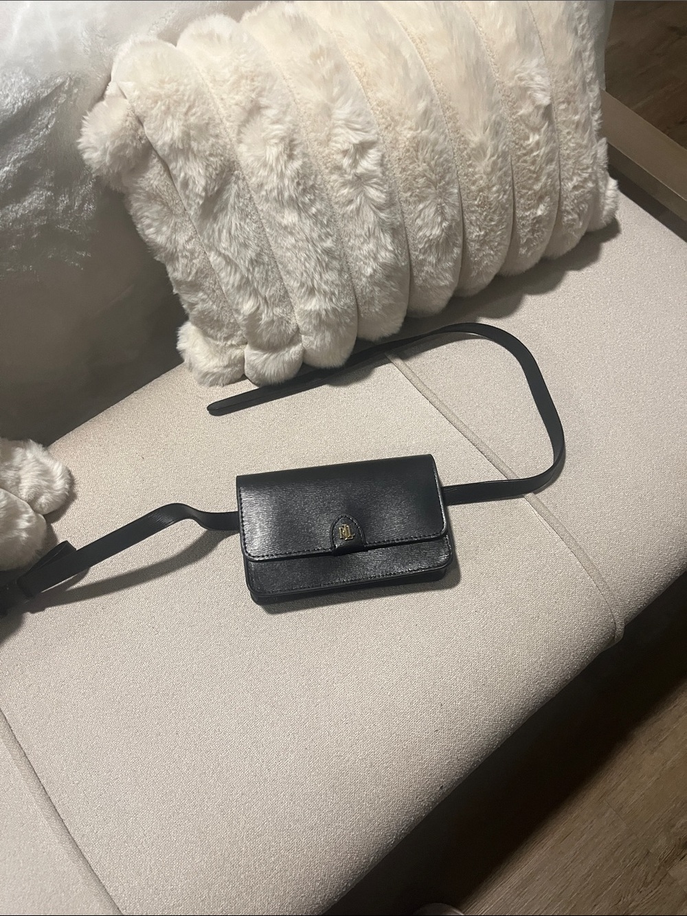 Polo by Ralph Lauren Black Leather Crossbody Wallet Bag